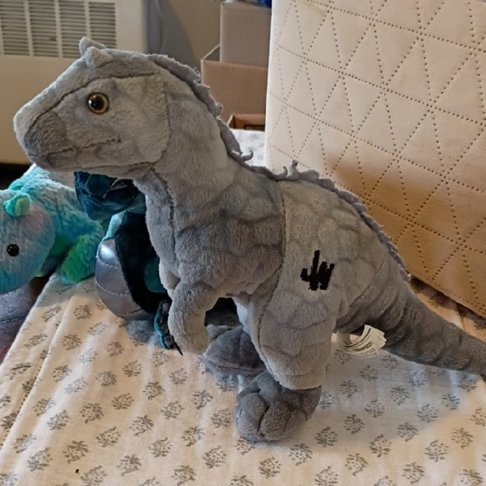 Blue and Green Stuffed Dinosaur Toy - Picture 4 of 11